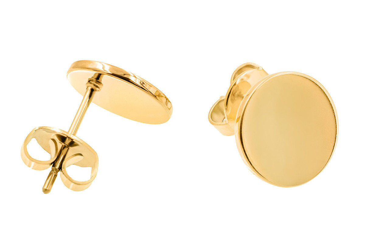 Delikatne kolczyki blaszki z pozłacanej stali szlachetnej