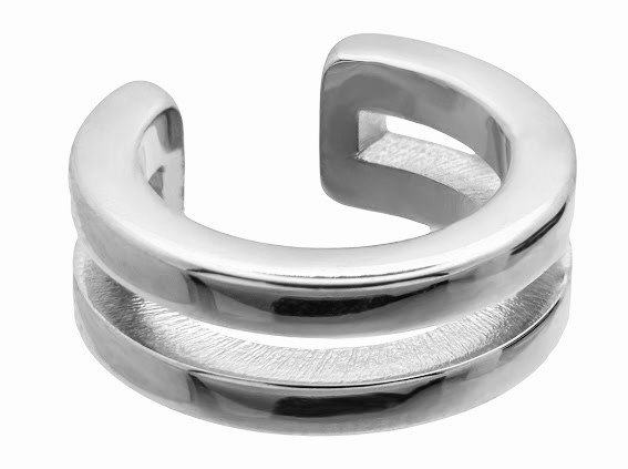 Oryginalna podwójna nausznica 5 mm ze stali szlachetnej