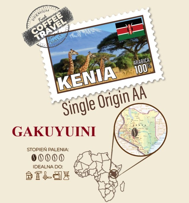 Kawa KENIA AA GAKUYUINI 100g / Palona Suszona