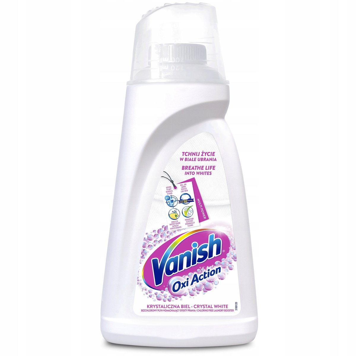 Vanish odplamiacz wybielacz w płynie do tkanin białych Oxi Action White 1 L