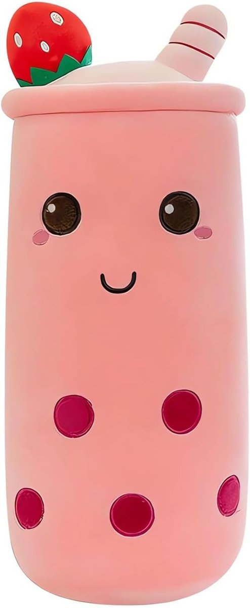 Pluszowa Przytulanka Boba 40 cm Różowa Maskotka Bubble Tea dla Dzieci