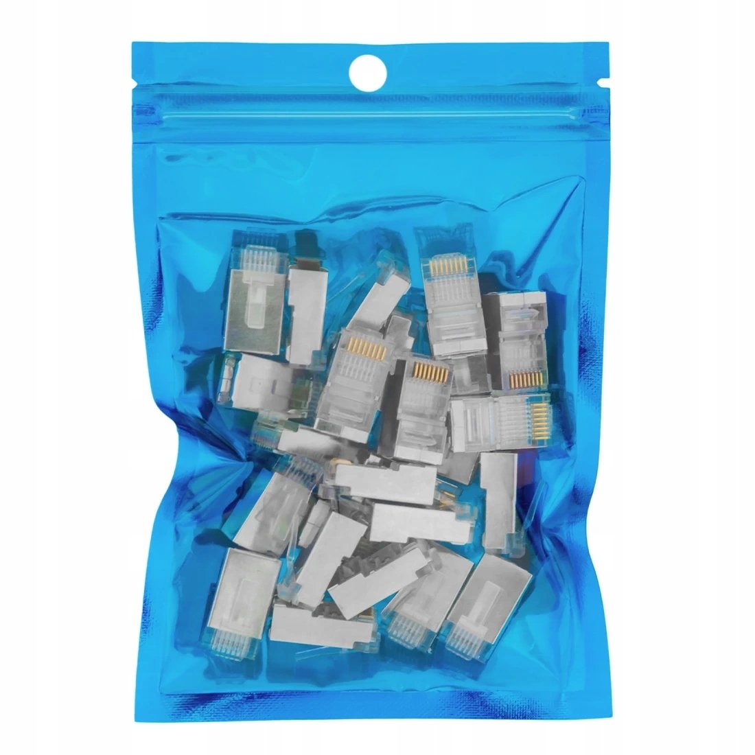 Przezroczyste Wtyczki RJ45 Przelotowe CAT 6 Ekranowane FTP 25 sztuk