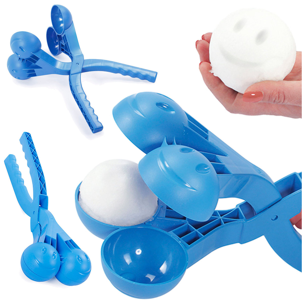 Śnieżkomat Narzędzie Do Robienia Kulek Ze Śniegu Śnieżynek Podwójny Automat Kulkomat Ballmaker Niebieski