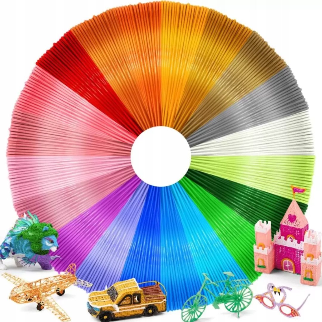 WKŁADY DO DŁUGOPISU 3D PLA ZESTAW WIELOKOLOROWY FILAMENT DLA DZIECI