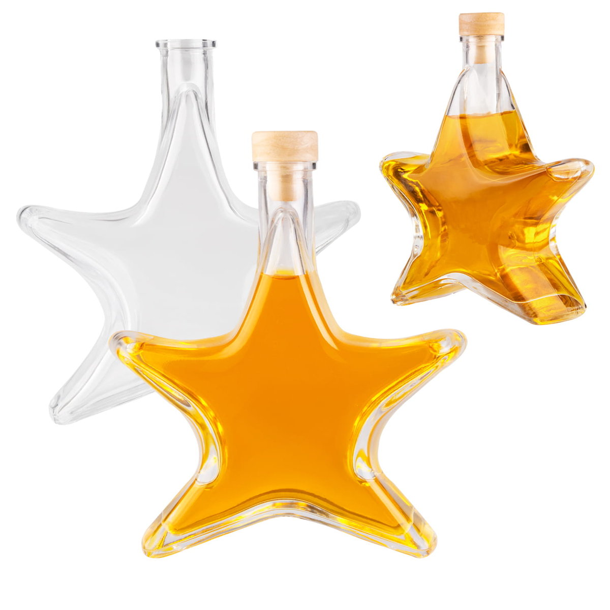 5x Butelki ŚWIĄTECZNE Gwiazdka 200ml na nalewki prezent na święta