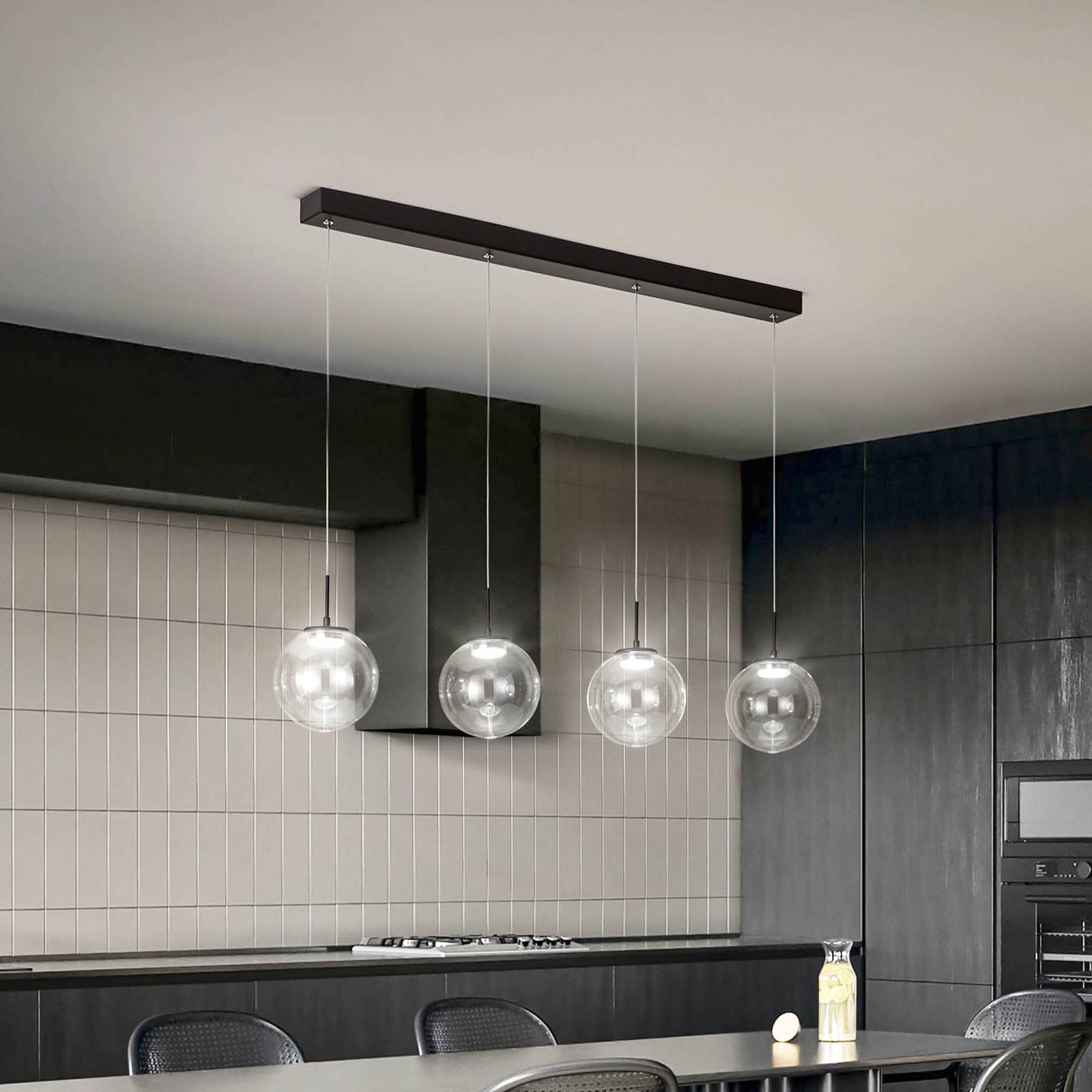 Fabas Luce Lampa wisząca LED Ariel, 4-punktowa, podłużna, ściemniacz stopniowy