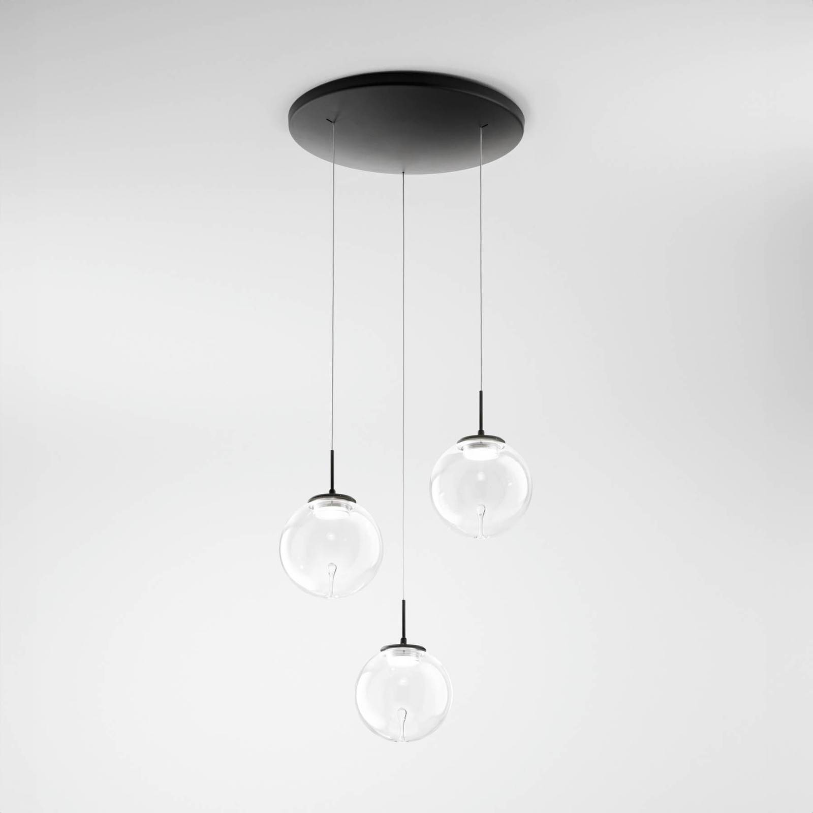 Fabas Luce Lampa wisząca LED Ariel, 3-punktowa, okrągła, ściemniacz stopniowy, CCT