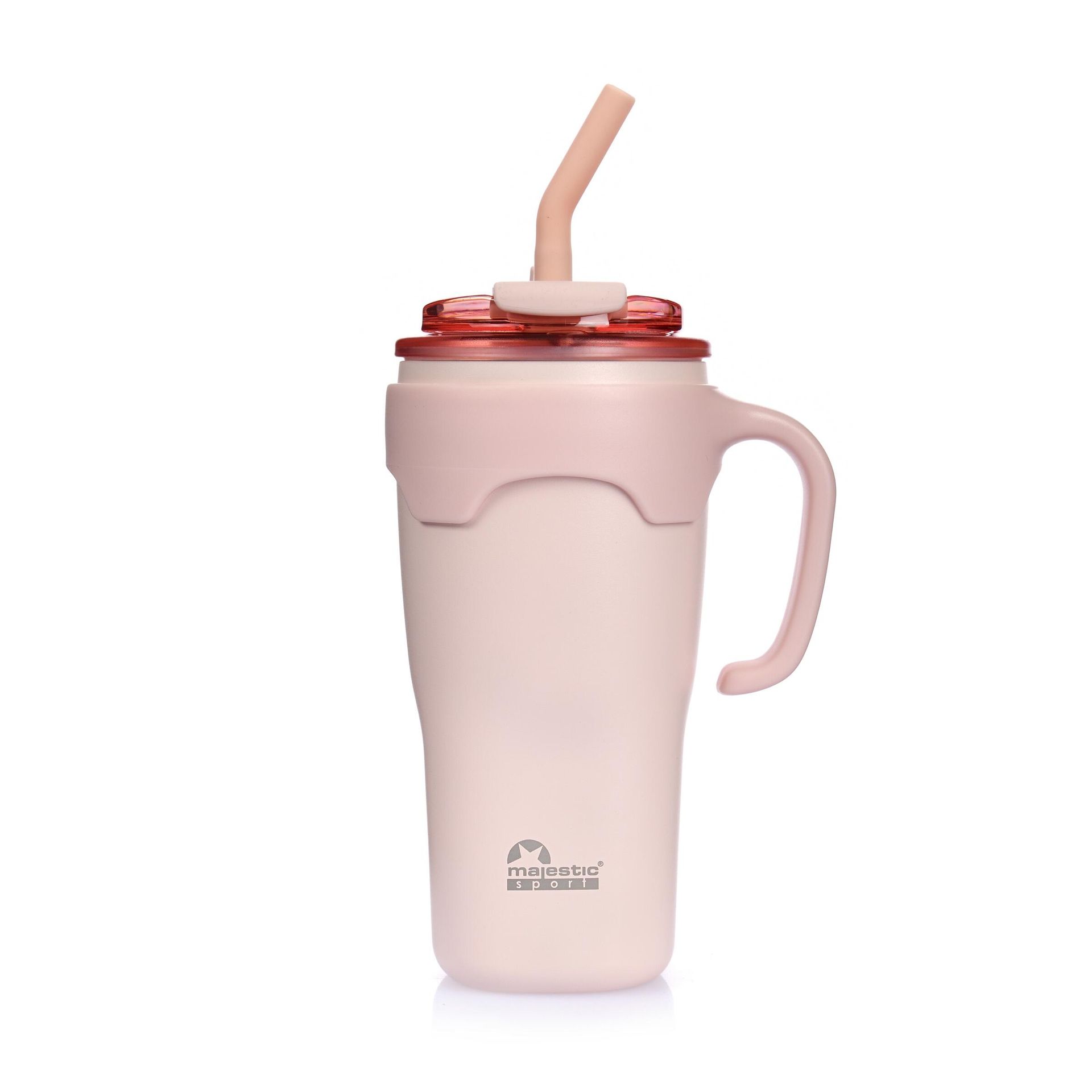 Kubek termiczny ze słomką Majestic Sport Jelly 650 ml różowy