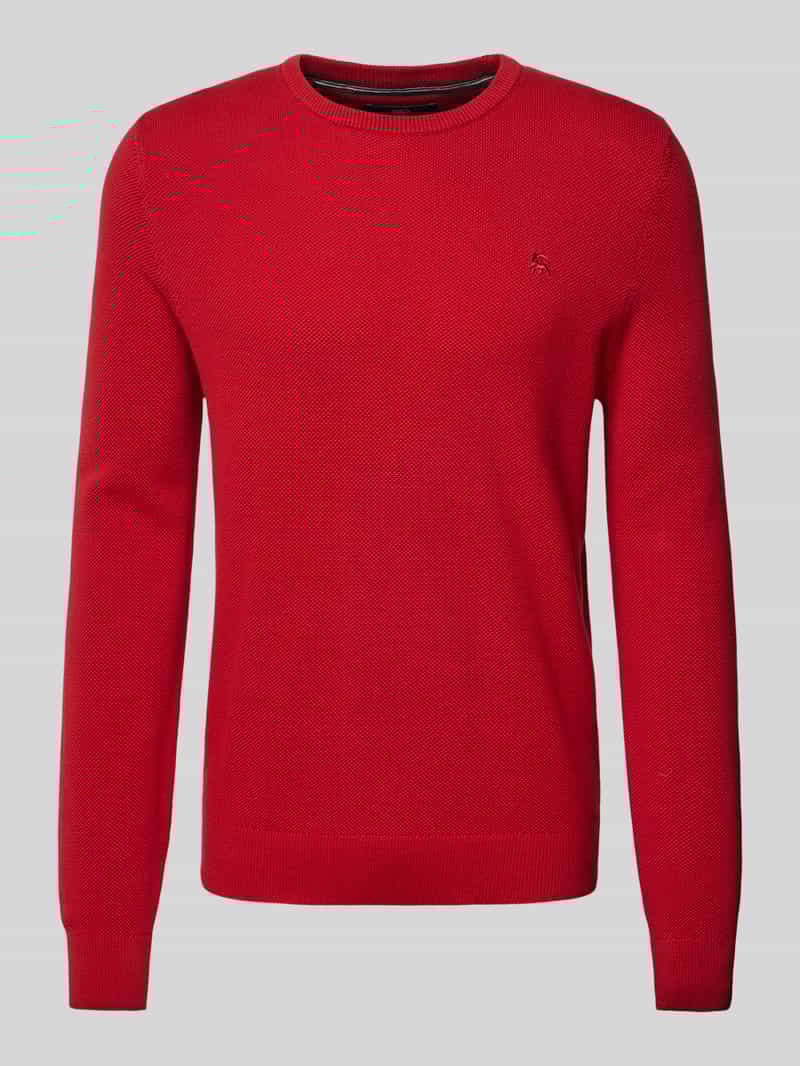 Sweter z dzianiny z wyhaftowanym logo