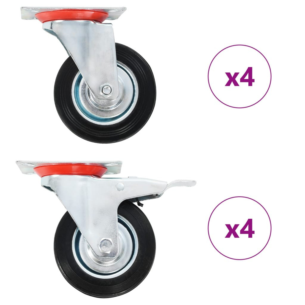 8 kółek skrętnych, 100 mm