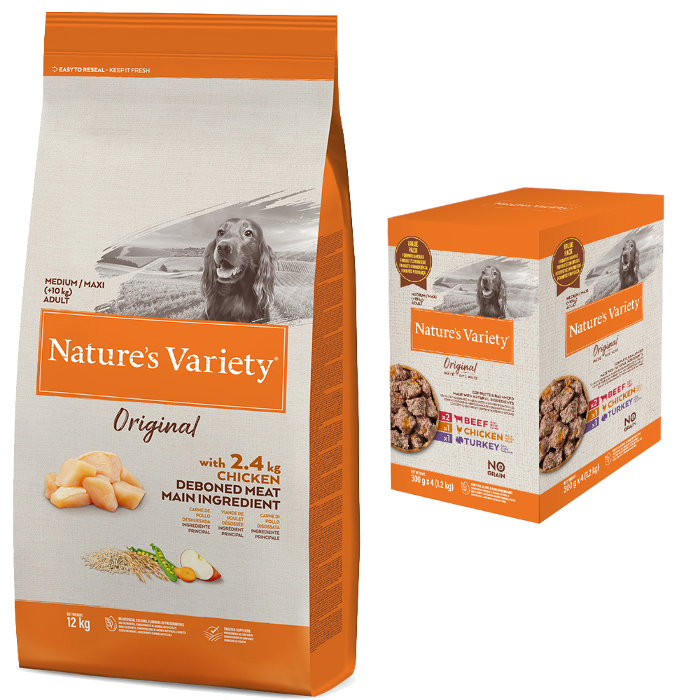 Nature's Variety Healthy Grains Medium/Maxi Adult, kurczak - 12 kg