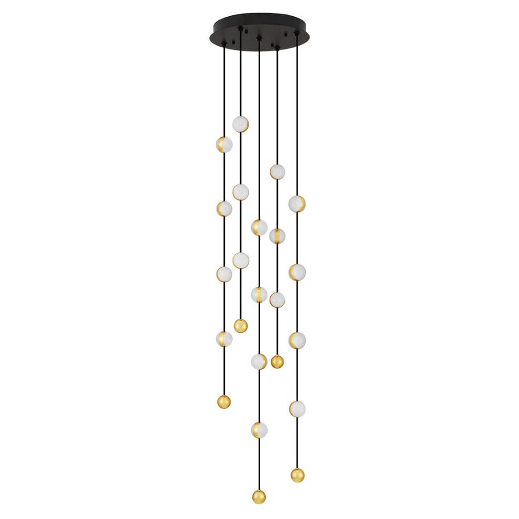 Zawieszana lampa CUTERVO LE44601 LED 64W 3000K bombki czarna złota biała