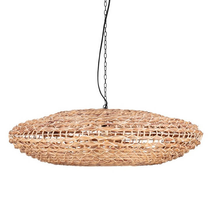 Zwieszana lampa nad stół GUARDIA LE44579 japandi naturalna czarna