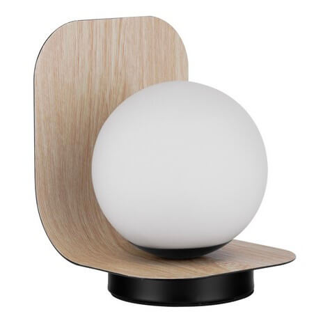 Lampka na biurko HERAS LE44296 bubble ball drewniana czarna