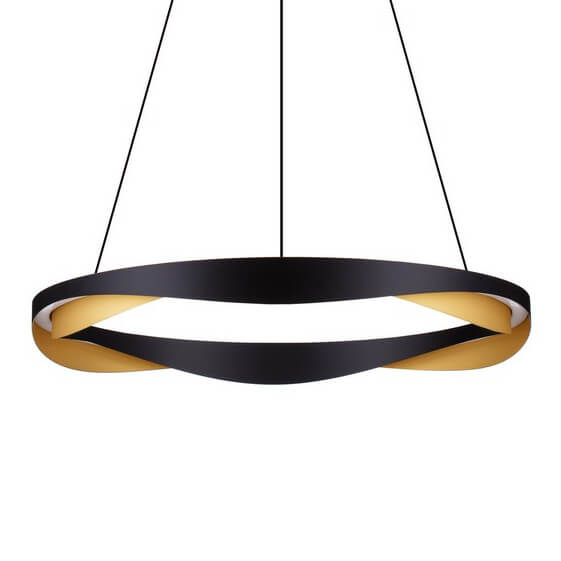 Wisząca lampa do jadalni PATAPO LE44460 LED 53W 3000K ring czarna złota