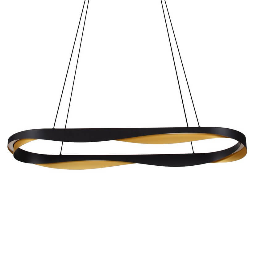 Zwieszana lampa PATAPO LE44461 LED 62W 3000K fala czarna złota
