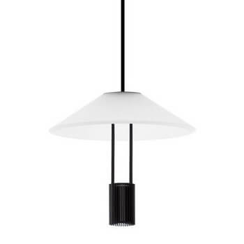 Szklana lampa zwieszana AYAVIRI LE44596 LED 8W 3000K czarny biały