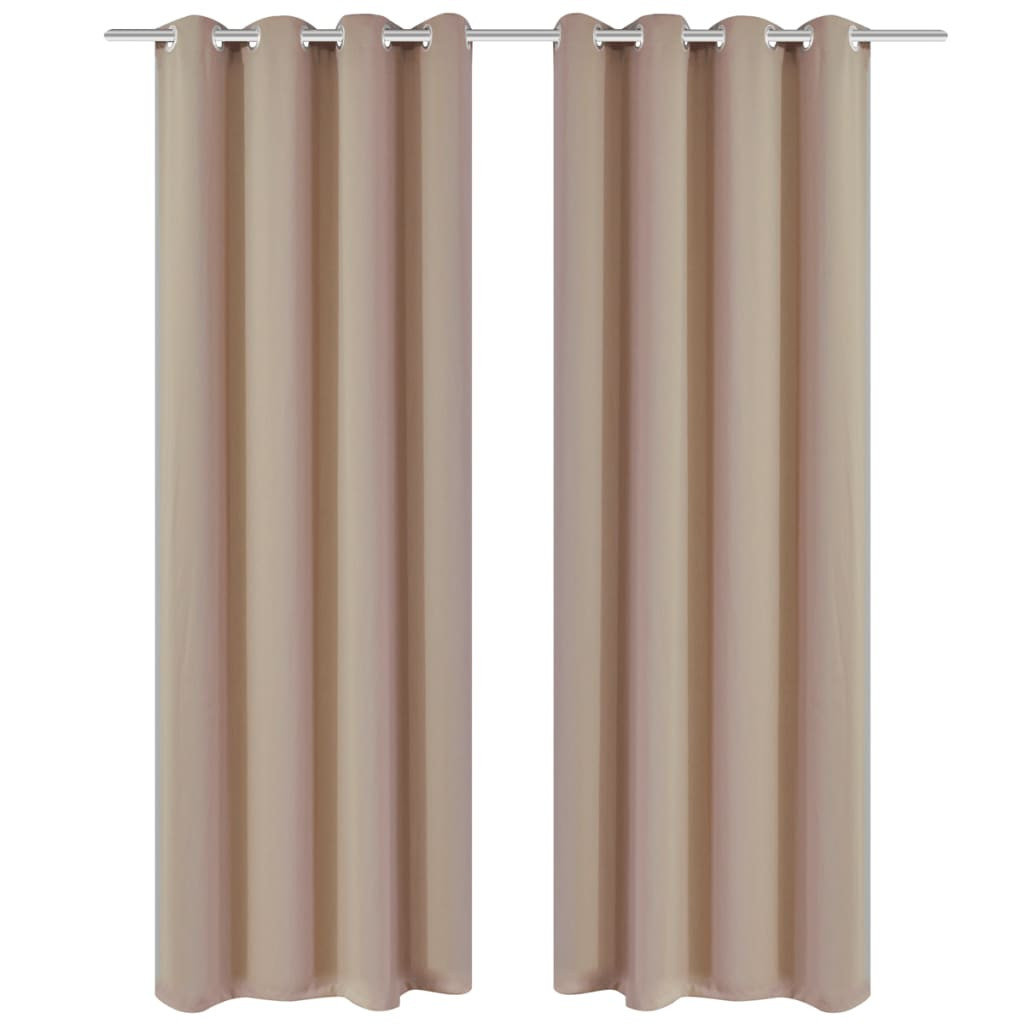 Zasłony zaciemniające z kółkami, 2 szt., 135 x 175 cm, kremowe