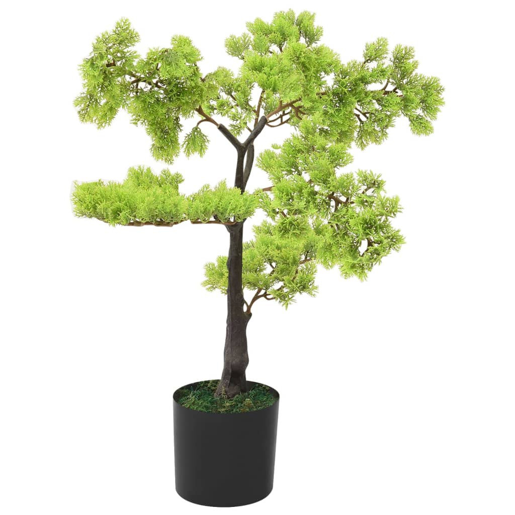Sztuczne bonsai z cyprysu, z doniczką, 60 cm, zielone