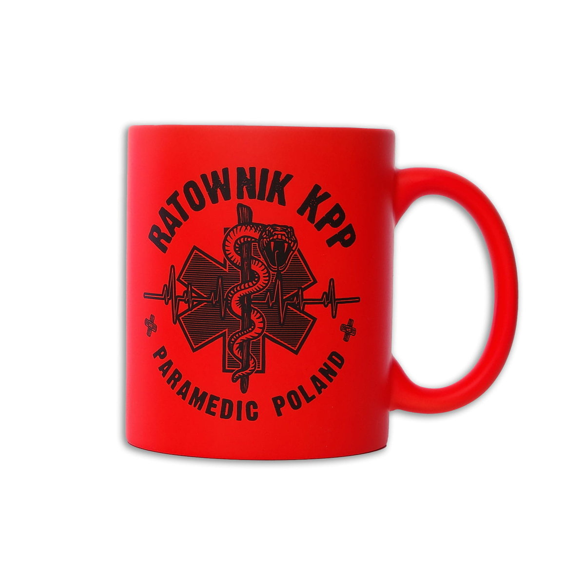 Kubek RATOWNIK KPP żmija 330 ml - pomarańczowy FLUO