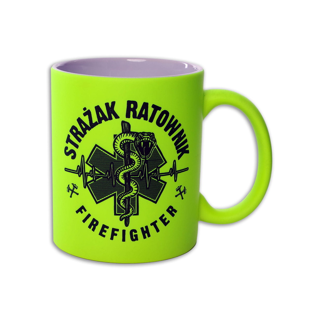 Kubek STRAŻAK RATOWNIK żmija 330 ml - żółty FLUO