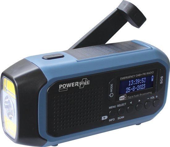 POWERplus Hyena solarne i dynamo radio DAB+ / FM + latarka + powerbank + SOS