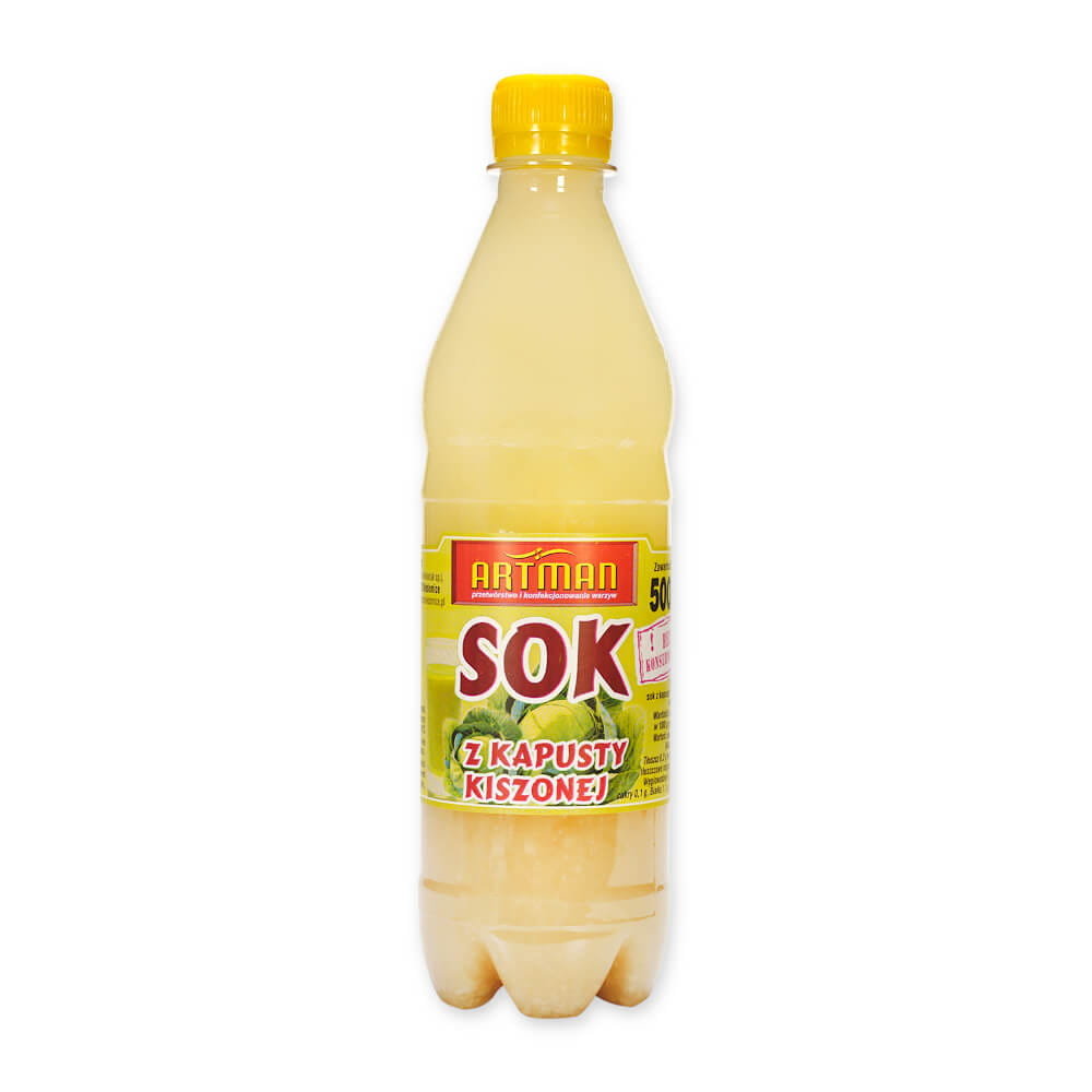 Naturalny ZAKWAS 500 ml SOK Z KAPUSTY KISZONEJ prawdziwy PROBIOTYK