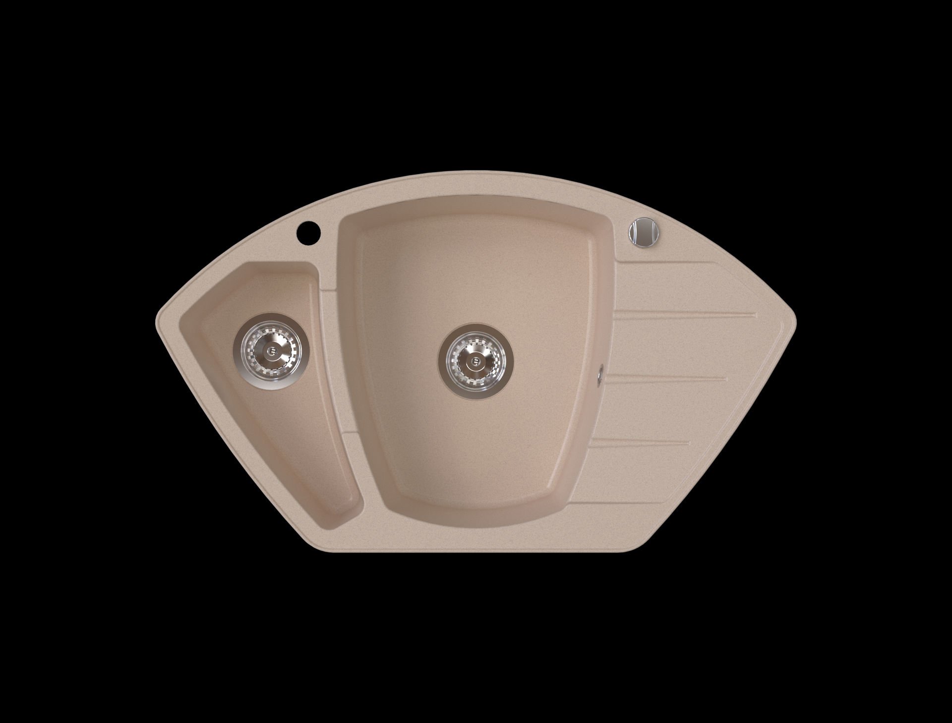 Zlewozmywak Granitowy Arbari 1.5 Komory Z Ociekaczem 90X54 Cm Beżowy