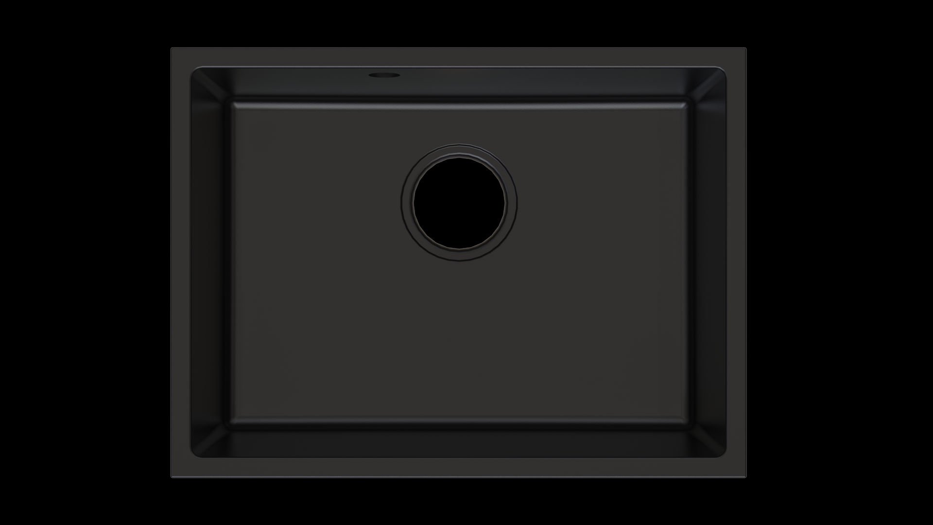 Zlewozmywak Granitowy Conner 1 Komora, 53,5X40 Cm Podwieszany Czarny Metalik