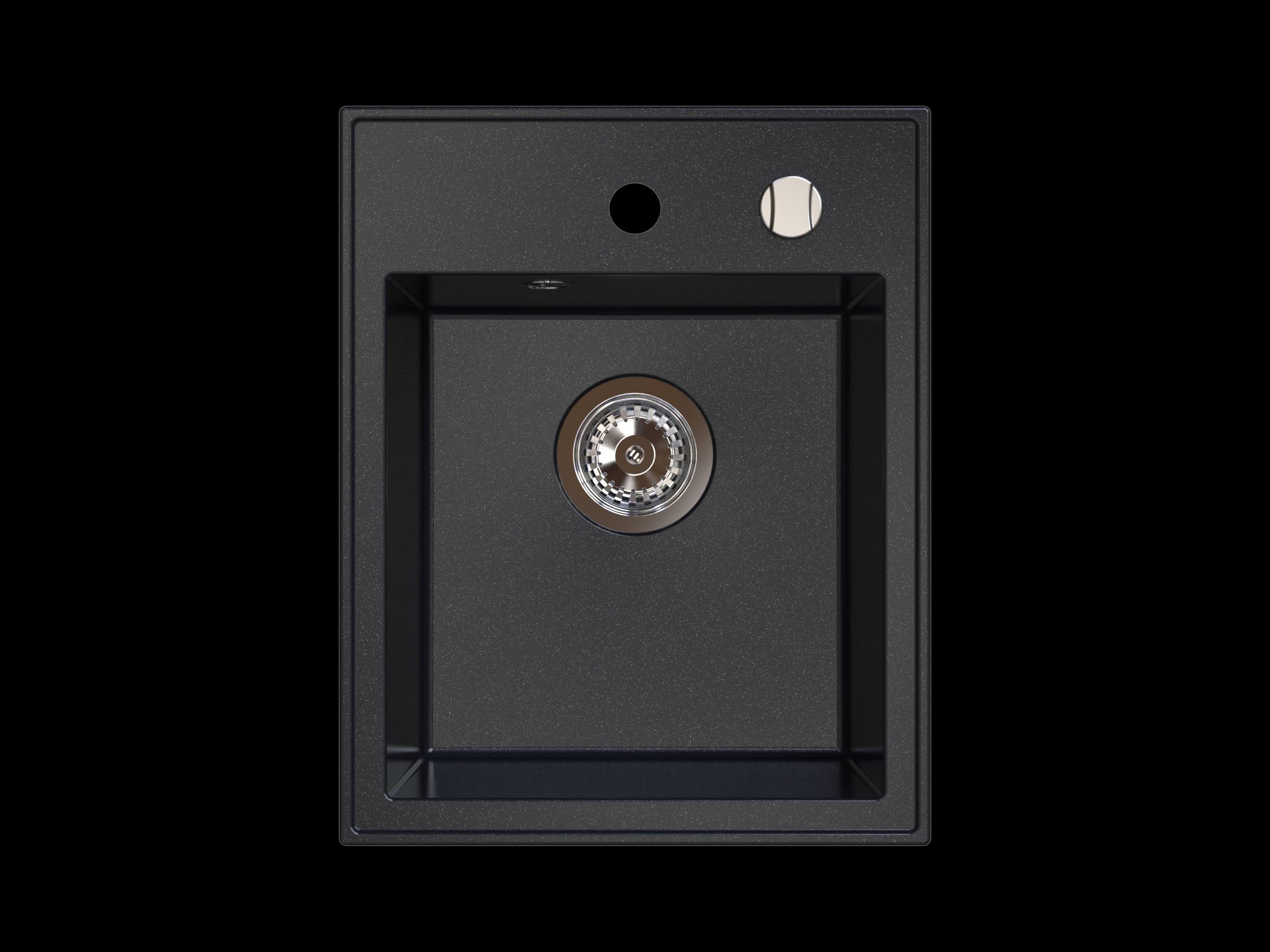 Leonaro Zlewozmywak Granitowy 1 Komora 40X50 Cm Czarny Brokat