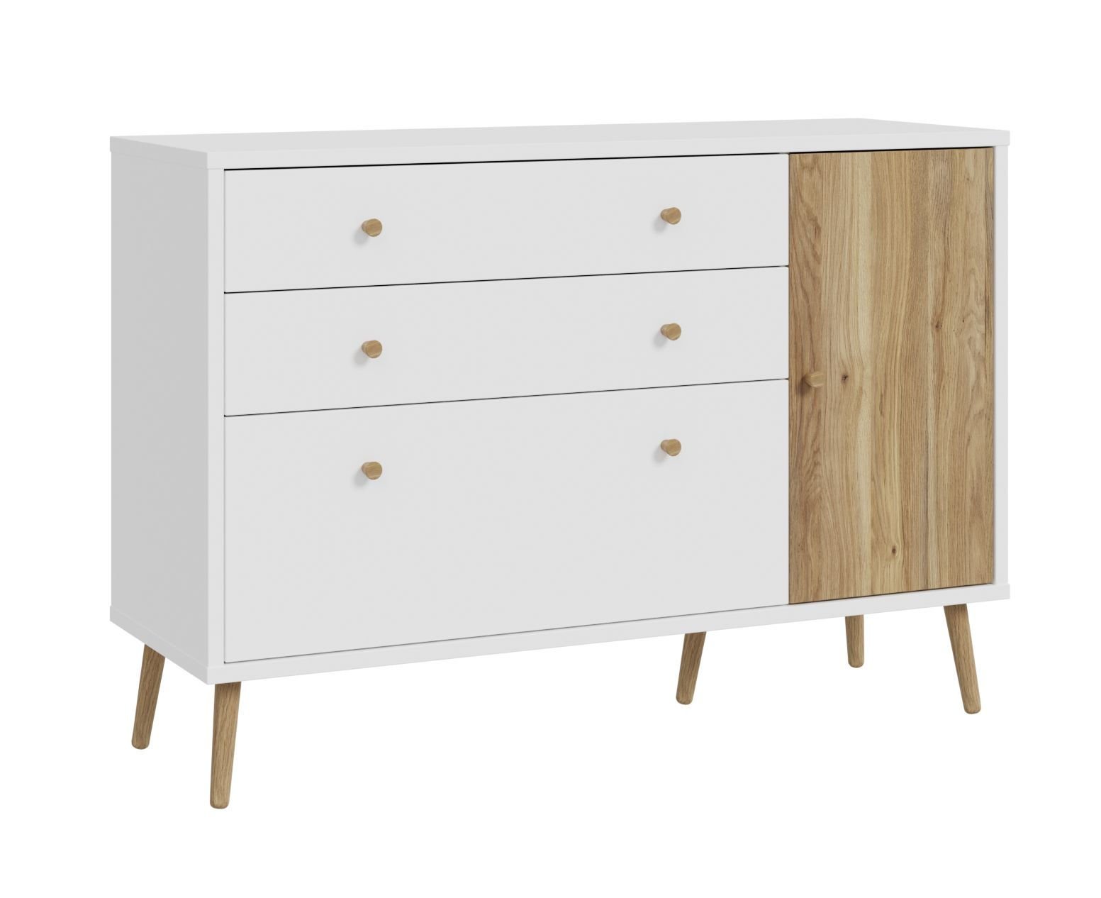 Komoda EasyKlix Harllson Hltk221Rec-M793 Biały / Dąb Mauvella