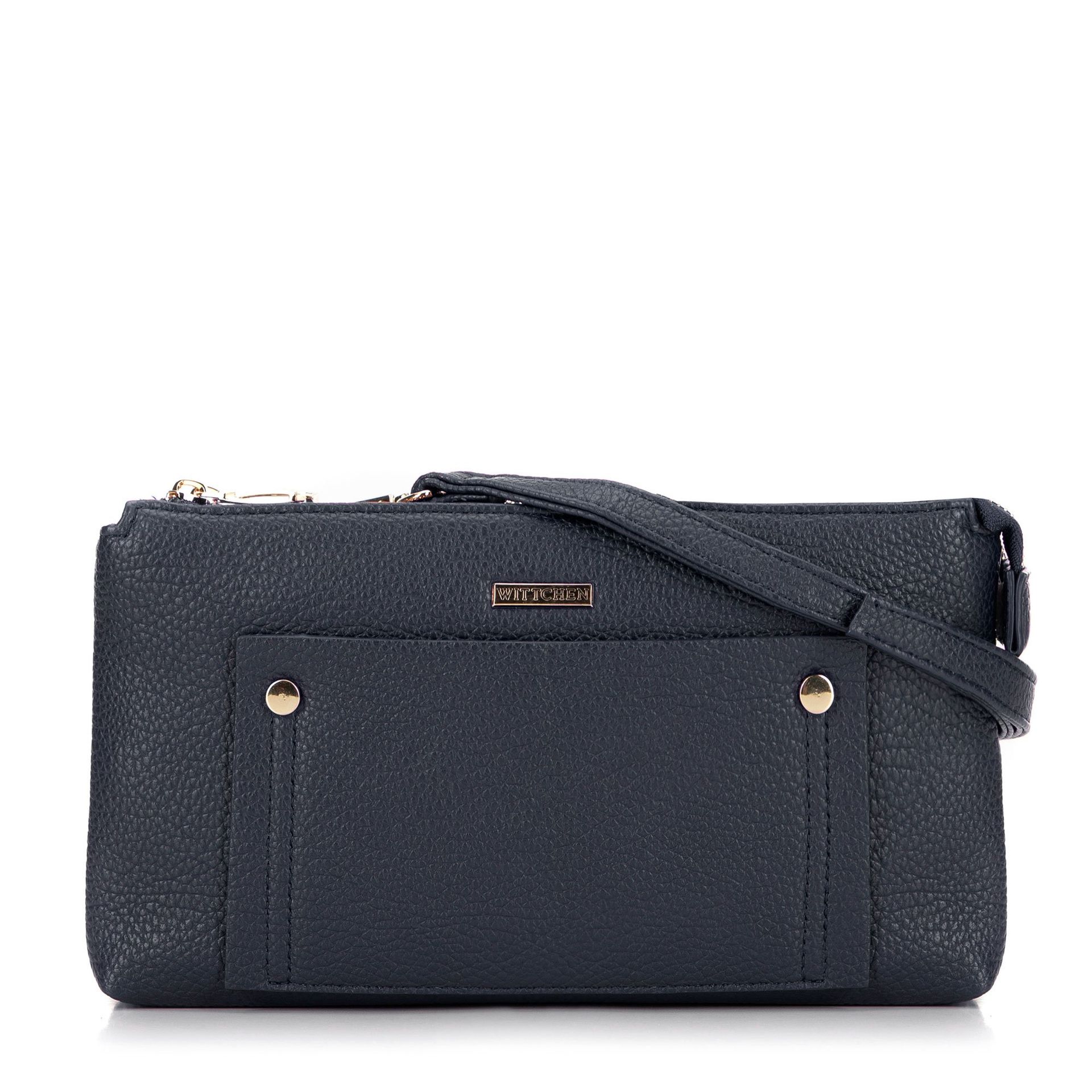 Damska crossbody dwukomorowa z kieszonką granatowa