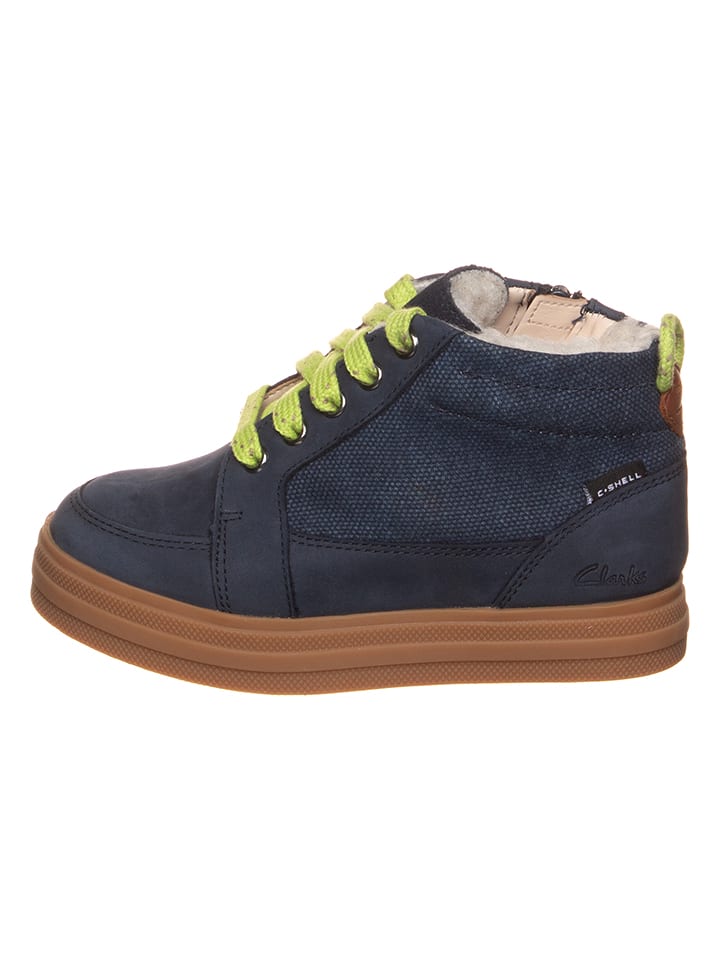Clarks Skórzane botki w kolorze granatowym
