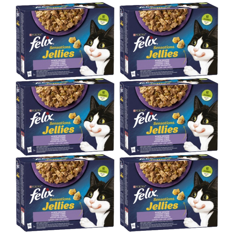 FELIX Sensation Jellies Karma dla kotów wybór smaków w galaretce 72x85g
