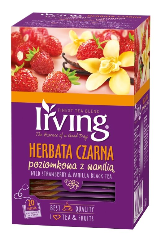Herbata czarna Irving poziomkowa z wanilią 20x1,5g