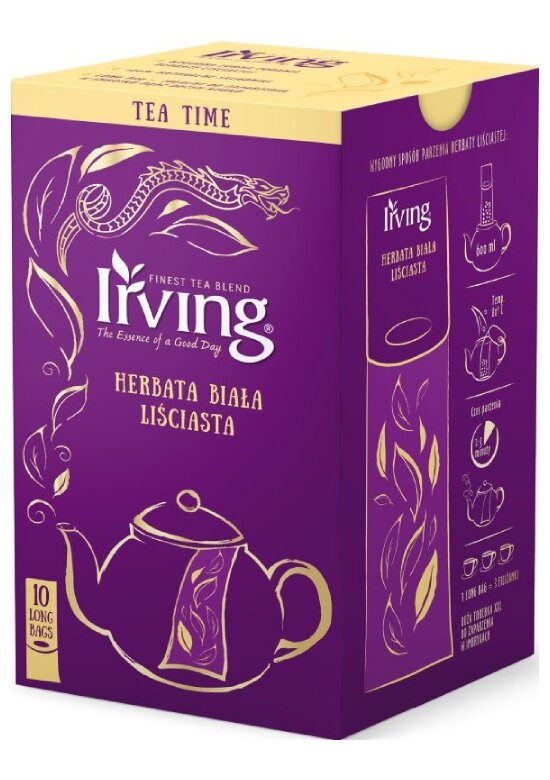 Herbata biała liściasta Irving long bags 10x4g