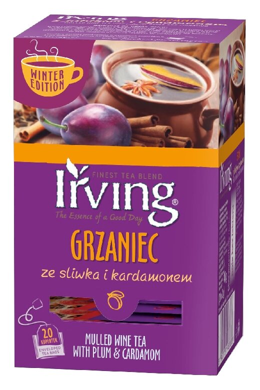 Herbata Irving Grzaniec Herbaciany Śliwka z kardamonem 20x4g