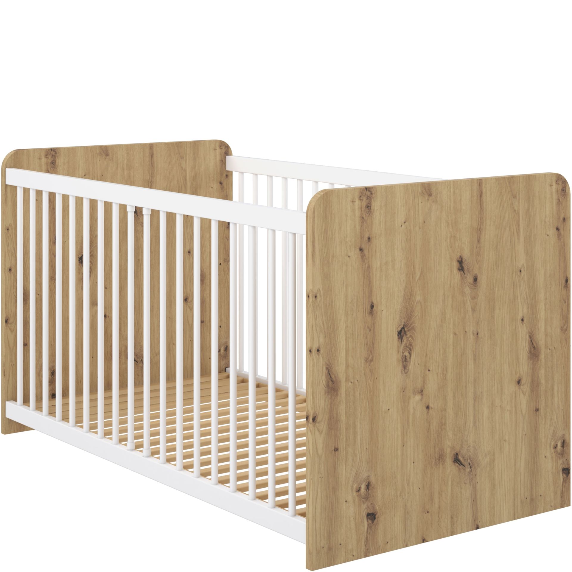 Łóżeczko Dziecięce 70 x 140 BBSL071-C830 Dąb Artisan / Biały Winnie Forte