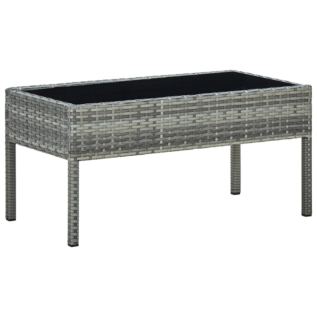 Stolik ogrodowy, szary, 75x40x37 cm, rattan PE