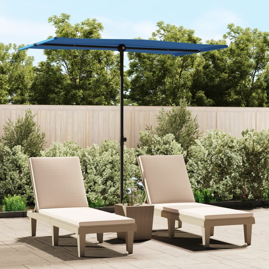 Parasol ogrodowy na aluminiowym słupku, 180x110 cm, niebieski