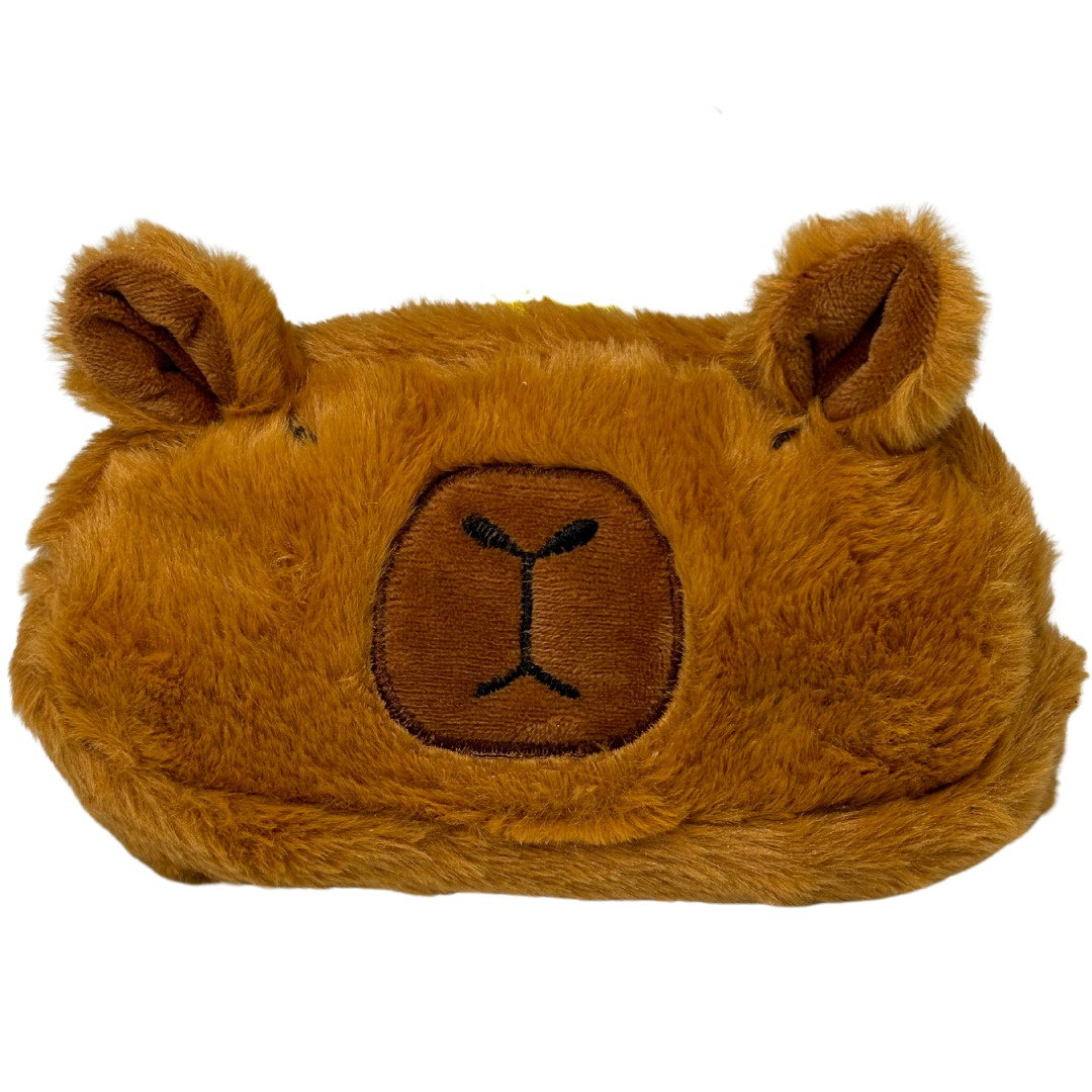 Piórnik Szkolny Brązowy Capybara Kapibara Zwierzak Miękki Puchaty