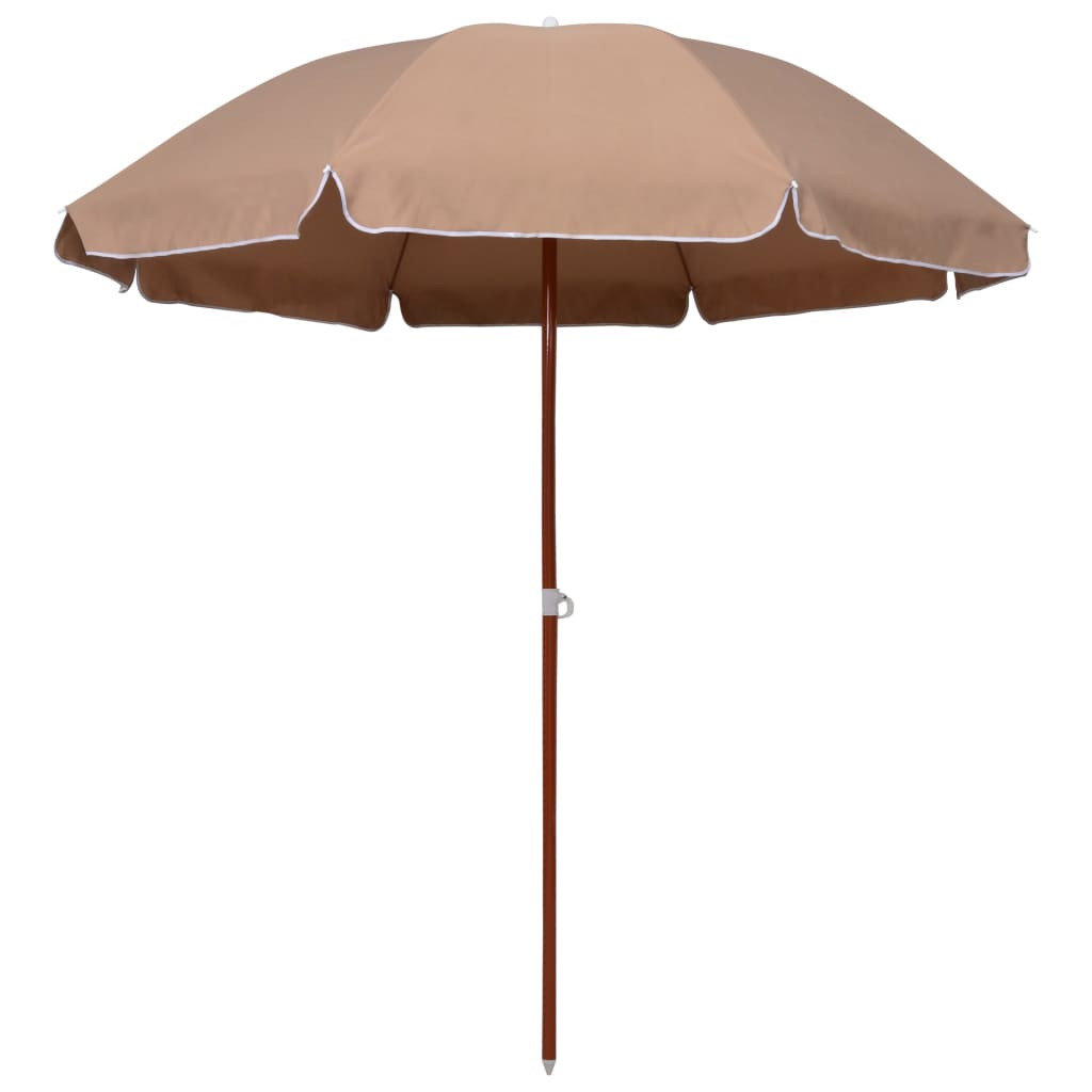 Parasol ogrodowy na stalowym słupku, 240 cm, taupe