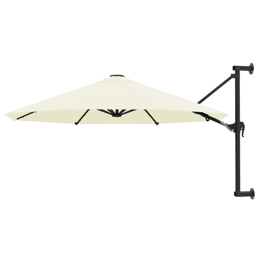 Parasol ścienny na metalowym słupku, 300 cm, piaskowy