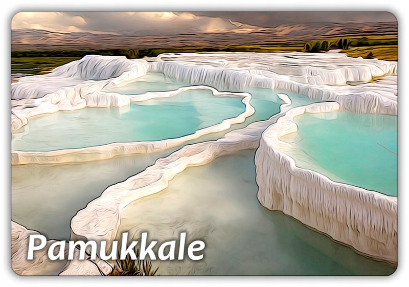 TURCJA - Pamukkale - Źródła - Unesco- Magnes na lodówkę