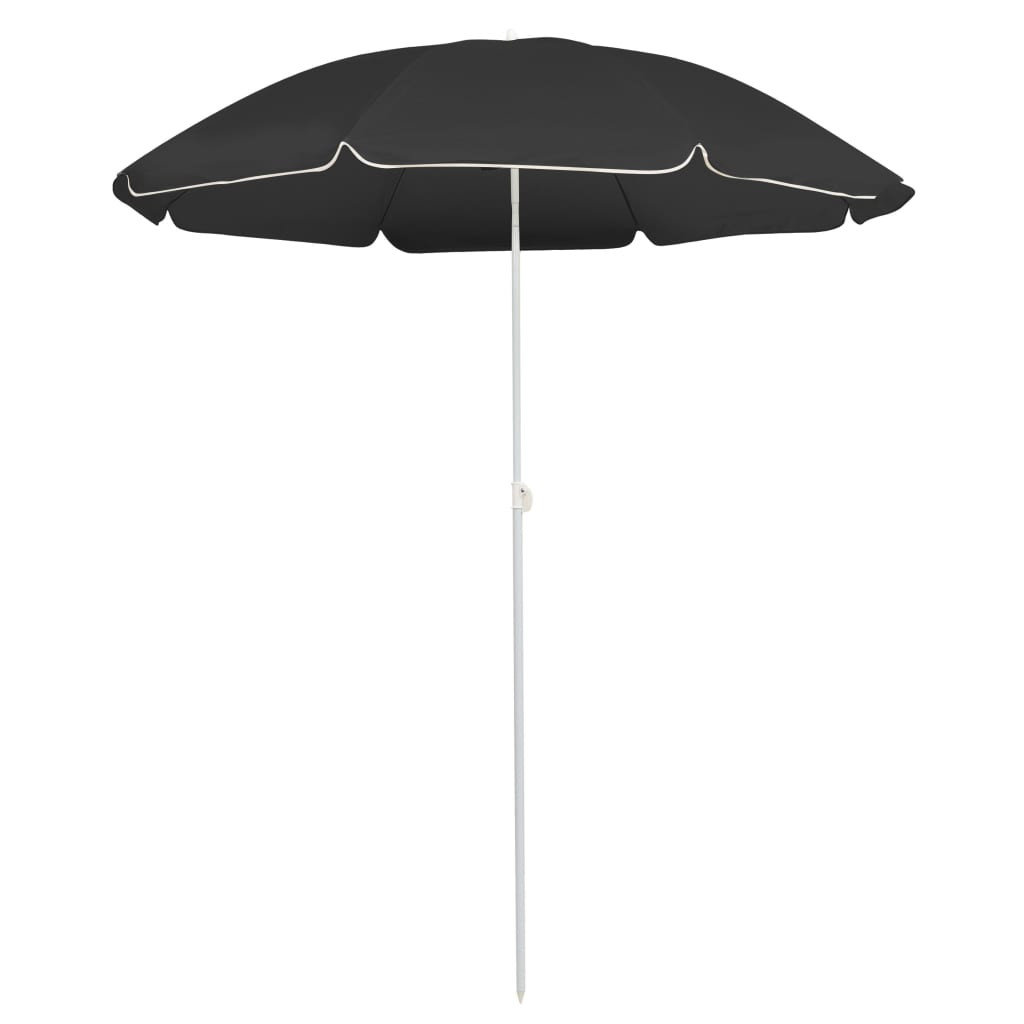 Parasol ogrodowy na stalowym słupku, antracytowy, 180 cm