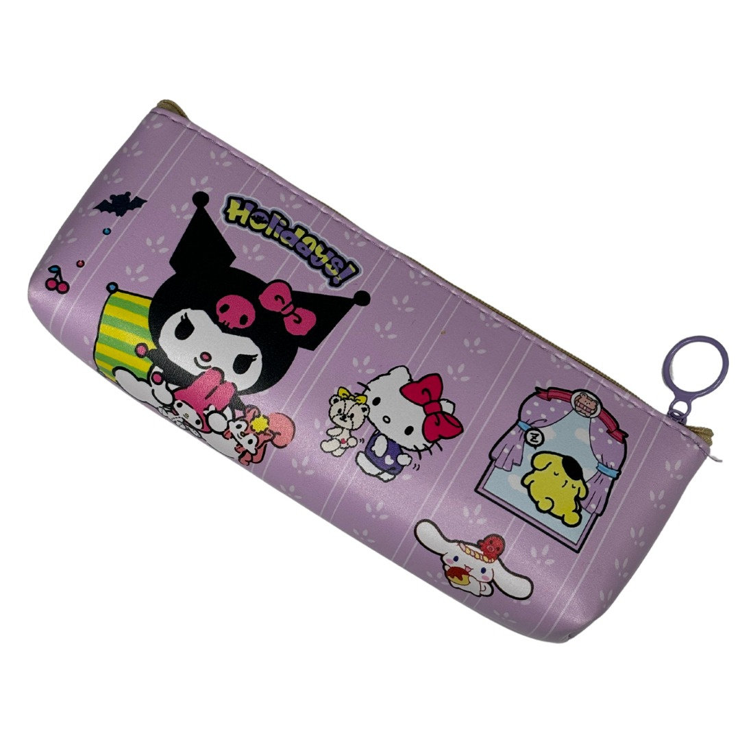 Piórnik Szkolny Hello Kitty Kuromi Cinnemaroll Fioletowy Na Suwak