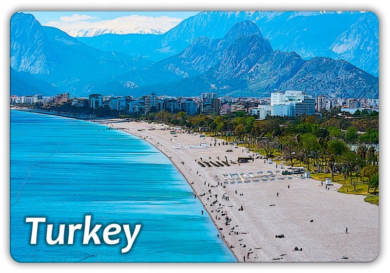 TURCJA - Antalya - Plaża - Magnes na lodówkę