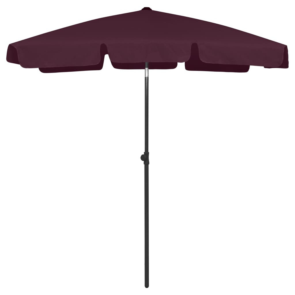 Parasol plażowy, bordowy, 180x120 cm