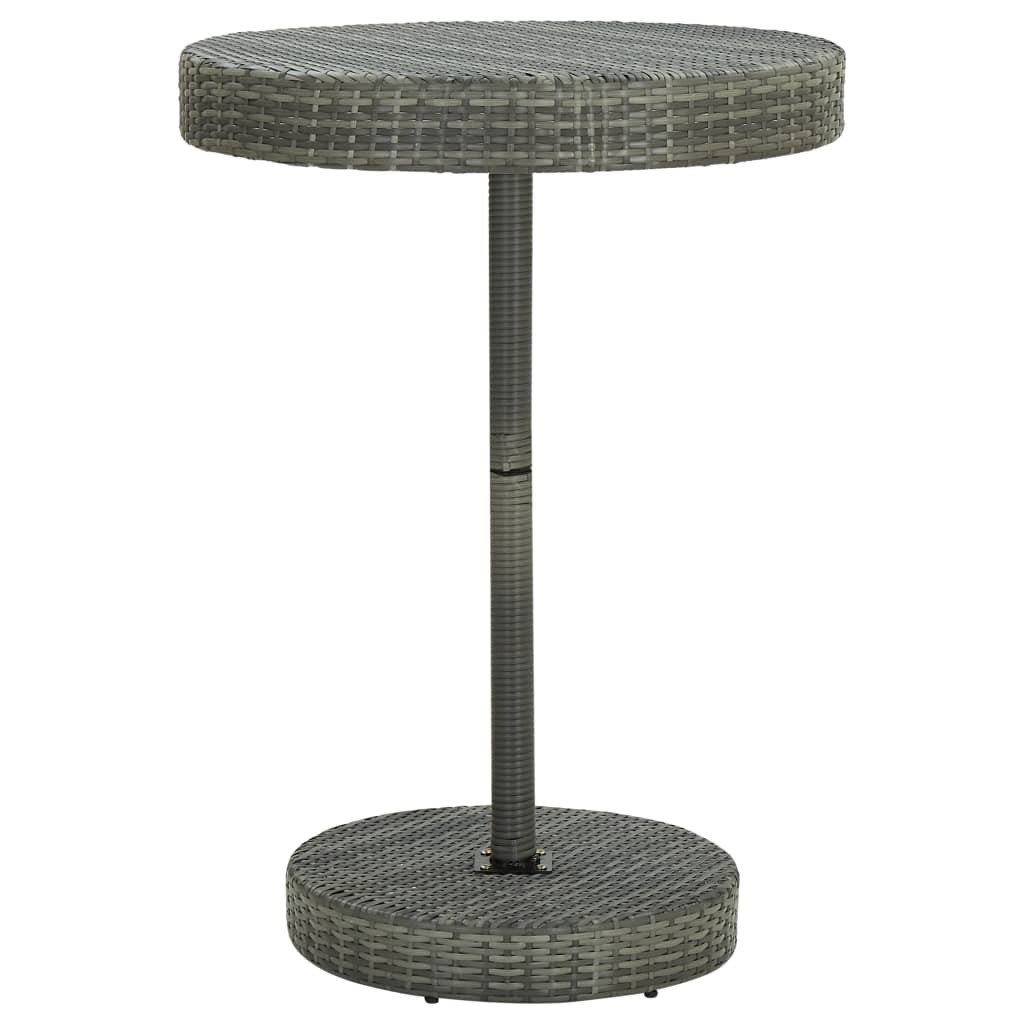 Stolik ogrodowy, szary, 75,5 x 106 cm, polirattan