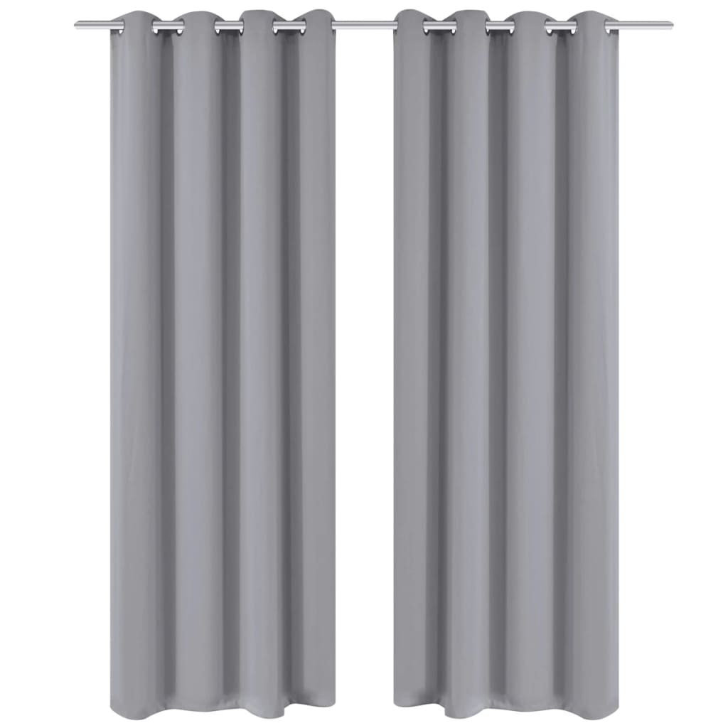 Zasłony zaciemniające z kółkami, 2 szt., 135 x 175 cm, szare